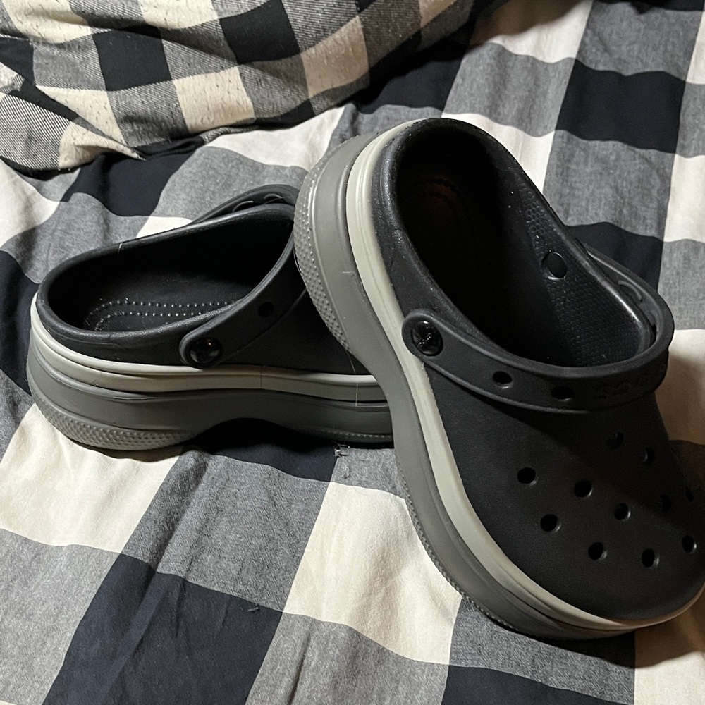 CROCS Black and Gray Classic Clogs